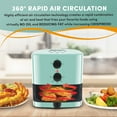 thumbnail image 5 of Elite Gourmet EAF-3218BL - Freidora eléctrica de aire caliente compacta de 1.1 cuartos de galón para ahorro de espacio, cocina saludable, temporizador y controles de temperatura, sin PFOA, menta, 5 of 5