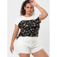 thumbnail image 4 of Camisede verano con estampado floral de manDolman de talgrande pamujer Negro XXL, 4 of 6