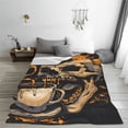 thumbnail image 5 of Pofeuu Grim Coffee Skull Print Ultra-Soft Micro Fleece Blanket,for Bed Or Sofa,All Season Throw Blankets Flannel Blanket-40"x30", 5 of 7