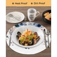 thumbnail image 3 of 13 Inch Round Placemats Set of 4, Navy Blue Flowers Non Slip Heat Insulation PP Table Mats, Spring Floral Elegant Pastoral Watercolor Washable Place Mats for Kitchen Dining Party Table Decor, 3 of 7