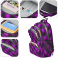 thumbnail image 4 of Purple and Black Checkered Pattern Backpack for School, Cute School Bag with Adjustable Shoulder Straps and Padded Back, 16.9"x12.6"x5.9", 4 of 5