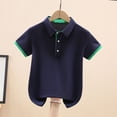 thumbnail image 6 of GUZOM Kids Boys Short Sleeve Polo Shirt 100% Cotton Breathable Casual Button Down Shirts with Contrast Trim Black,Size 5-6 T, 6 of 6