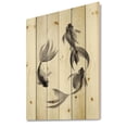 thumbnail image 2 of Designart 'Black and White Vintage Fish III' Nautical & Coastal Print on Natural Pine Wood, 2 of 5