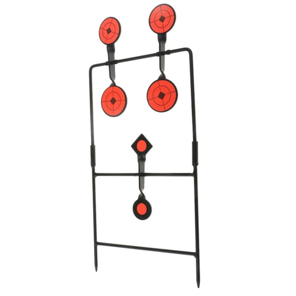 Stainless Steel Self-Resetting Target Set, 6-Piece Set, Ground Insert Design for Interactive Plinking & Fun Practice Experience