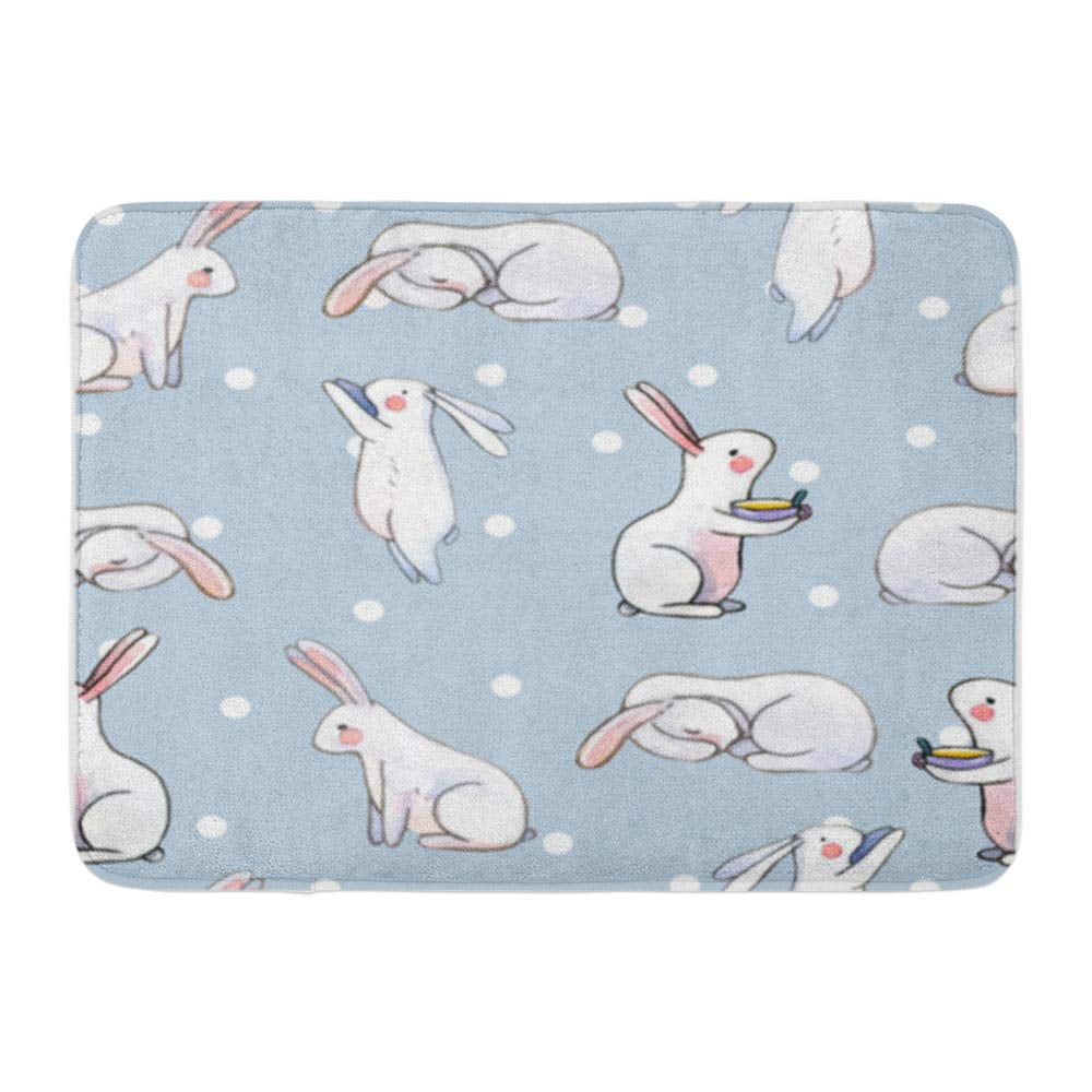 LADDKE Pattern Cute Watercolor Rabbits Easter Bunnies and Dots Bunny