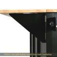 thumbnail image 5 of Kitchen Cart with Rubber wood Drop-Leaf Countertop ,Cabinet door internal storage racks,Kitchen Island on 5 Wheels with Storage Cabinet and 3 Drawers for Dinning Room, Black, 5 of 18
