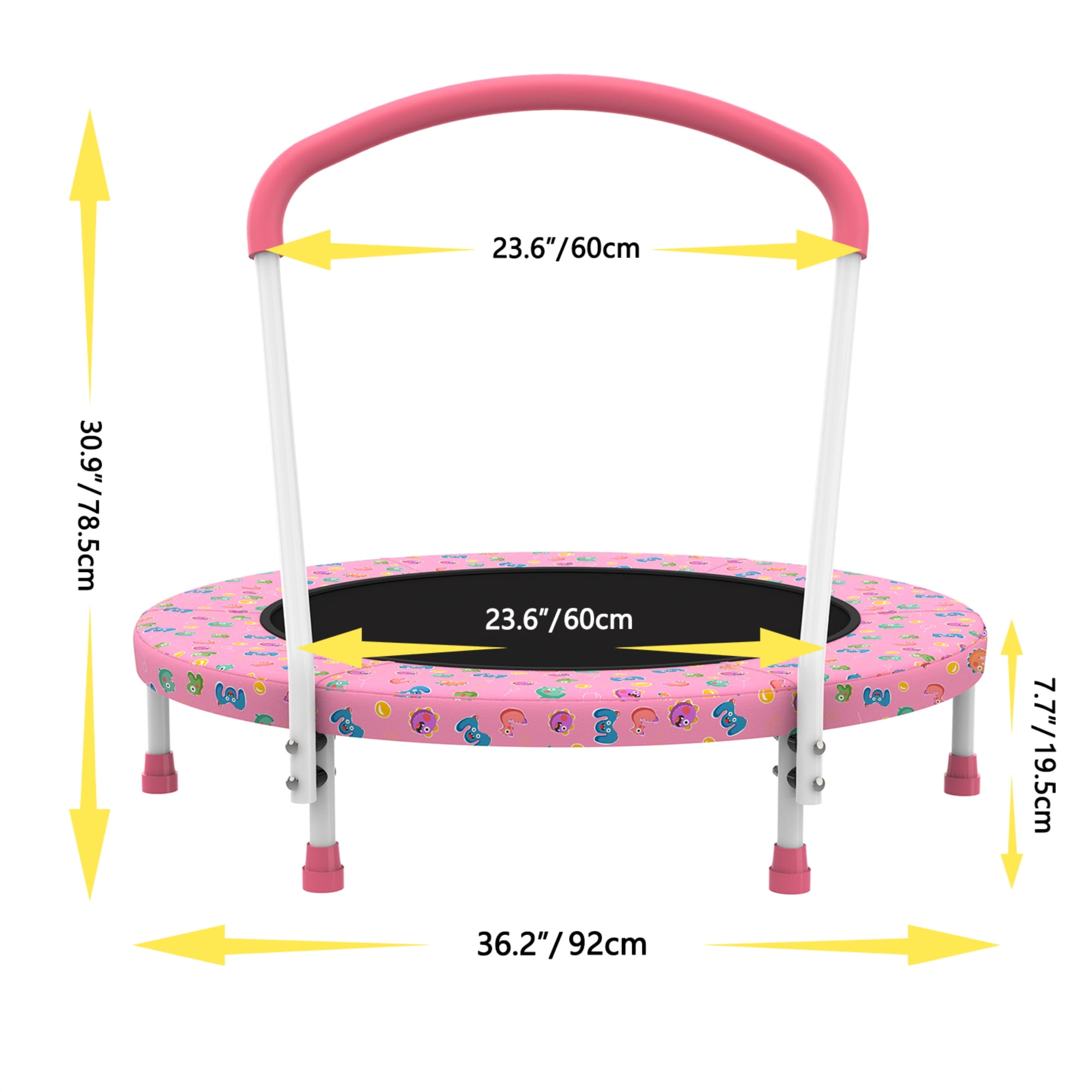 36" Mini Trampoline for Kids, SHINPT Trampoline for Toddlers for Birthday Gift, 36in Toddler Trampoline with Handle, Indoor/Outdoor Kids Trampoline, Small Trampoline for Yard, Lawn, Garden, Backyard