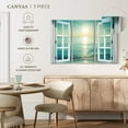 thumbnail image 4 of Elephant Stock Window To Seascape Wall Art - Horizontal Multi Panel Canvas - Living Room Wall Decor - Wellness Multi Panel - Blue And White Decor - 23" x 14", 4 of 4