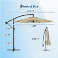 thumbnail image 4 of EastVita 10ft Patio Umbrella with Cantilever Design Cantilever Hanging Umbrella with Crank and Cross Base for Patio GardenBeige, 4 of 5