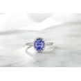 thumbnail image 6 of Gem Stone King 10K White Gold Blue Tanzanite and Diamond Halo Engagement Ring for Women (1.16 Cttw, Gemstone Birthstone, Oval 8X6MM), 6 of 6