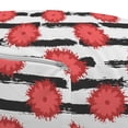 thumbnail image 2 of Modern Pouf Cover with Zipper, Abstract Warm Colored Splash Flowers on Grunge Stripes Repetition, Soft Decorative Fabric Unstuffed Case, 30" W X 17.3" L, Coral Dark Grey and White, by Ambesonne, 2 of 3