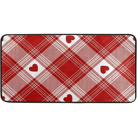 

SKYSONIC Valentine s Day Love Heart Kitchen Rug Non-Slip Bath Rug Doormats Anti Fatigue Runner Comfort Floor Mat 39 x 20 Inch