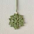 thumbnail image 6 of EWASWON Green Christmas Hand-Woven Ornaments - Snowflake Star Tree Wall Hanging Decor, Holiday Gift, 6 of 6