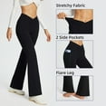 thumbnail image 2 of BALEAF Womens Pants Flare Leggings Bootcut Yoga Pants Crossover High Waist Workout Casual Trendy Pants with Pockets Black 29" M, 2 of 6