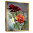 thumbnail image 3 of Designart 'Blossoming Vibrant Red Wildflowers' Traditional Framed Canvas Wall Art Print, 3 of 5