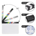 thumbnail image 3 of Graflsoa Customizable Acrylic Film Clapper Board - 30x24cm Blank Writing Area with Colorful Stripes, Durable Wooden Sticks for Film & Video Production, 3 of 7
