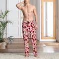 thumbnail image 2 of Naloa Rose Flowers Pajama Pants Men, PJ Bottoms, Sleep & Lounge Pants-Small, 2 of 6