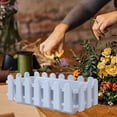 thumbnail image 6 of White Plastic Planter Box with Fence Design | Adjustable Partition Bonsai Planter | 12x6x4 Inch Patio Gardening Container for Plants & Storage | Easy to Clean & Move, 6 of 6
