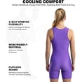 thumbnail image 3 of Exxact Sports Women’s Wrestling Singlet - Adult & Youth Sizes, High-Cut Female Powerlifting Singlet for Competition (Purple, Adult 2X-Large), 3 of 7