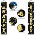 thumbnail image 4 of 3Pcs Happy Birthday Porch Banners Black and Gold Hanging Birthday Porch Sign Happy Birthday Yard Signs Welcome Banner Hanging Flag Couplet Door Union Hanging Flag for Happy Birthday Party, 4 of 9