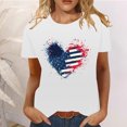 thumbnail image 2 of Cavosen Women's Patriotic USA T-Shirt Short Sleeve Crew Neck Dressy Tee Red White and Blue Graphic Shirt Summer Basic Tops, 2 of 5