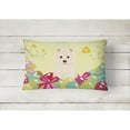 thumbnail image 2 of Carolines Treasures BB6042PW1216 Easter Eggs Westie Canvas Fabric Decorative Pillow, 12H x16W, multicolor, 2 of 3
