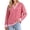 Hot Pink, variant on Fall Sweatshirts for Women Henley Neck Striped Long Sleeve Shirt Pullover Loose Ladies Womens Tops (Women's)