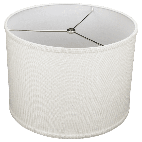Fenchel Shades | 14" Top Diameter x 14" Bottom Diameter x 10 Height, (Washer/Spider Attachment) Drum Lamp Shade - (Burlap Off White)