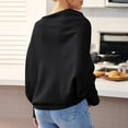thumbnail image 5 of Sweaters For Women Asymmetric Draped Jumper Long Batwing Sleeve Off The Shoulder Slouchy Knit Pullover L Womens Sweaters, 5 of 7