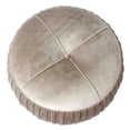 thumbnail image 3 of Helena Velvet Small Round Ottoman Beige N/A, 3 of 5
