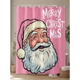 thumbnail image 4 of Christmas Pink Small Stall Shower Curtain, Waterproof Shower Curtains for Bathroom, Santa Claus Merry Xmas Holiday Vintage Washable Fabric Cloth Bath Curtain for Bathtub with Hooks 36x78 Inches, 4 of 6