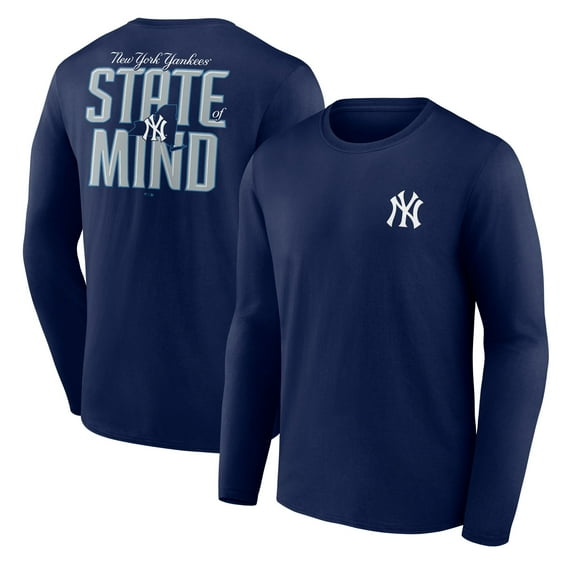 Men's Navy New York Yankees State of Mind Long Sleeve T-Shirt