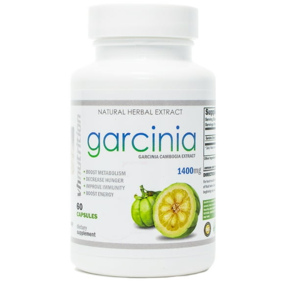 VH Nutrition Garcinia Cambogia Supplement 1400mg - Natural Weight Loss Pills, 60% HCA Extract, Appetite Suppressant, Fat Burner & Metabolism Booster - 60 Capsules