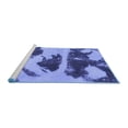 thumbnail image 2 of Ahgly Company Machine Washable Indoor Square Abstract Blue Modern Area Rugs, 7' Square, 2 of 4