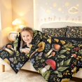 thumbnail image 4 of Homewish Wild Fungus Plant 7pcs Queen Bedding,Vintage Mushrooms Bedding Comforter Set Queen,Black,Black Reversible, 4 of 8