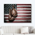 thumbnail image 2 of wall26 Canvas Print Wall Art Wood Panel Effect American Flag Vintage Retro Boxing Gloves Sports Fitness Photography Realism Decorative Scenic Multicolor for Living Room, Bedroom, Office - 32x48, 2 of 5