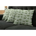 thumbnail image 5 of Ambesonne Retro Throw Pillow Cover 4 Pack, Palm Leaves Geometric, 16", Olive Green Cream, 5 of 5