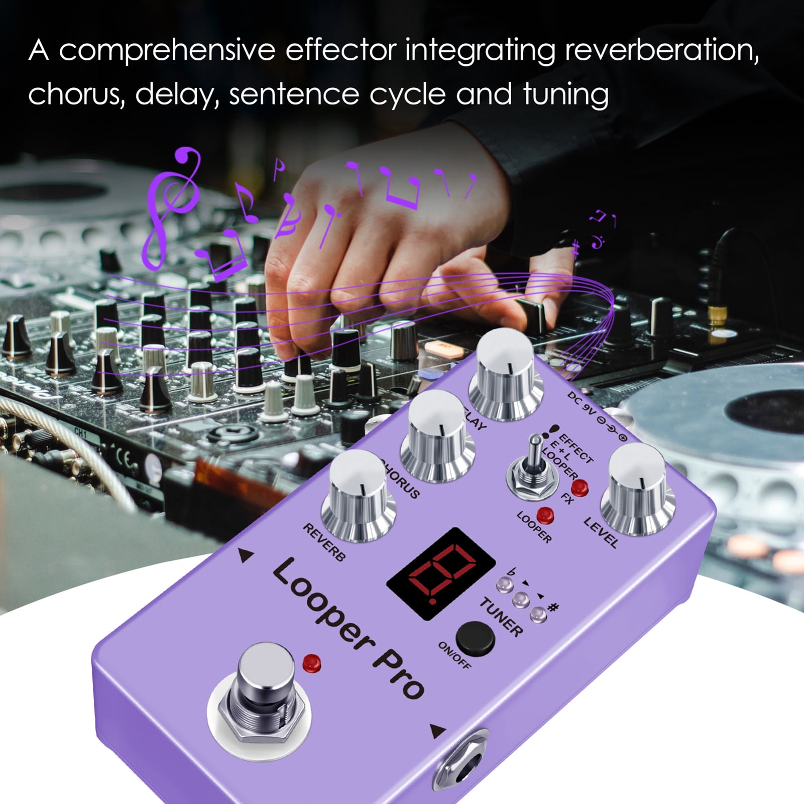 Guitar Effector Guitar RE-05 Loop Guitar Effector Looper Tuner Mini Guitar Looper Effect Pedal Full Metal Shell with Reverb Chorus Delay Effects