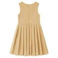 thumbnail image 4 of CAICJ98 Girls School Uniform Jumper Dress Solid Soft Sleeveless Crew Neck A-Line Pleated Dress (4-5 Years,Khaki), 4 of 9