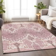 thumbnail image 4 of HomeRoots 662967 8 x 10 ft. Blush & Ivory Ikat Washable Machine Made Rectangle Area Rug with UV Protection, 4 of 9