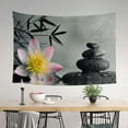 thumbnail image 2 of Shiartex Flowers Rocks Bamboo Plant Print Wall Tapestry Art 60*40in, 2 of 6