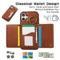 thumbnail image 2 of Decase Compatible with iPhone 16 Pro Case with Card Holder and Strap for Women,Crossbody Lanyard,Stand Ring Kickstand,Snap Clasp,Phone Wallet Case,Coffee, 2 of 8