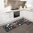 thumbnail image 3 of 2 Pcs Anti Fatigue Kitchen Mat Set Pvc Kitchen Floor Mat Waterproof Standing Mats,40*60+40*110cm,black, 3 of 3