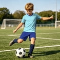 thumbnail image 5 of Bixock Toddler Boys Active Shorts Set,Unisex Soccer Training Uniform Quickly Dry Breathable Short Sleeve Crew Neck Top Pocket Shorts 2 Piece Active Training Wear for 4-14 Years Kids Clothings, 5 of 7