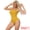 Yellow, variant on DARING DIVA Women's Ribbed Square Neck Thong Sleeveless Bodyshaper S Black