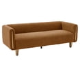 thumbnail image 3 of Christopher Knight Home 78.7" Modern Sofa with Rubberwood Legs and Stylish Armrests, 3 Seats, Orange, 3 of 9