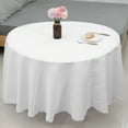 thumbnail image 3 of Elegant Solid Color Round Table Cloth Cover (White, R220 - 220cm/86.61inch) - Ideal for Weddings, Birthdays, and Everyday Decor, 3 of 5