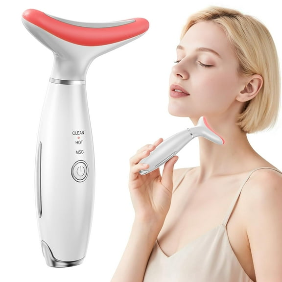 Wrongduck Red Light Therapy Face Massager, LED Facial Sculpting Tool with Vibration and Heat, Portable Micro-Current Beauty Device for Home Skin Care, AM-810W