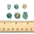 thumbnail image 6 of 6 Style Plating Acrylic Beads Metal Enlaced Round & Flower Mixed Color 11~16.5x8~13x5.5~12mm Hole: 1.2~2.5mm 137pcs/box, 6 of 6