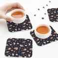 thumbnail image 4 of Leather Coasters with Heat-resistant for Drinks, Space Music Fox Cup Coasters Cup Pad Mat for Tabletop Protection, Coffee Table, Office Desk and Housewarming Gift, 4 of 5
